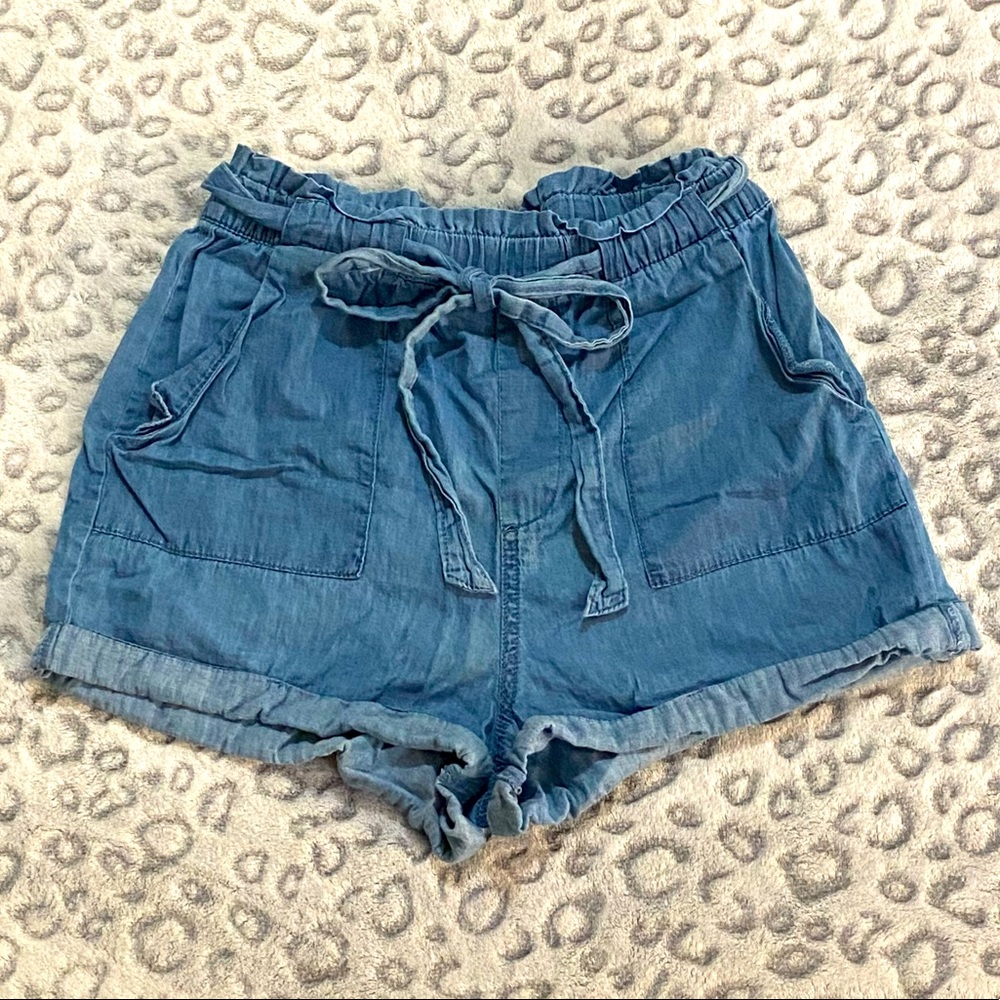 Denim Tie Shorts